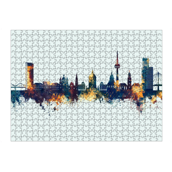 Puzzle Ravensburger "Mannheim Germany Skyline Winter" artboxONE - Städte