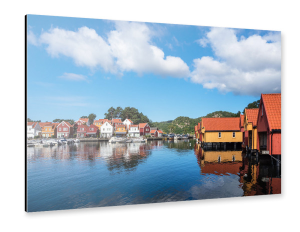 Alu-Dibond "Dorf Furuholmen in Norwegen" 30x20 cm artboxONE