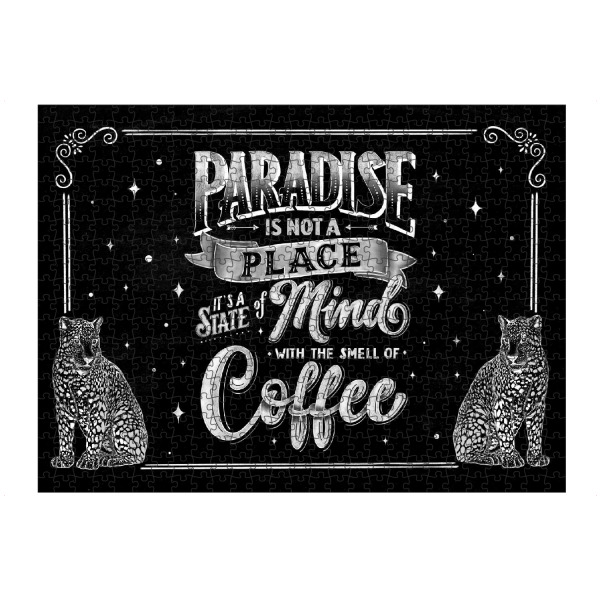 artboxONE Puzzle "Der Duft von Kaffee: paradiesisch" artboxONE - Typografie,Tiere,Essen & Trinken