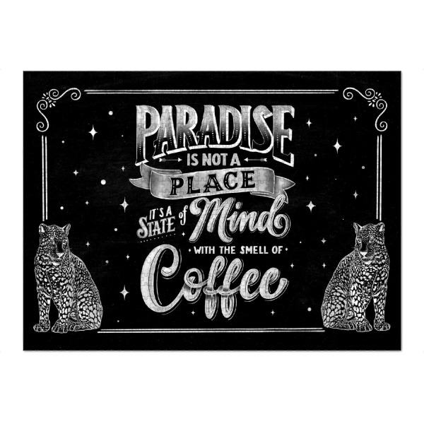 Puzzle Ravensburger "Der Duft von Kaffee: paradiesisch" artboxONE - Typografie,Tiere,Essen & Trinken
