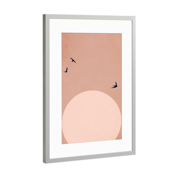 Poster mit Rahmen Silber "The Beauty Of Life" artboxONE - Tiere,Abstrakt - Vögel,Sonnenuntergang,Abstrakt,Sunset,Birds,Abstract