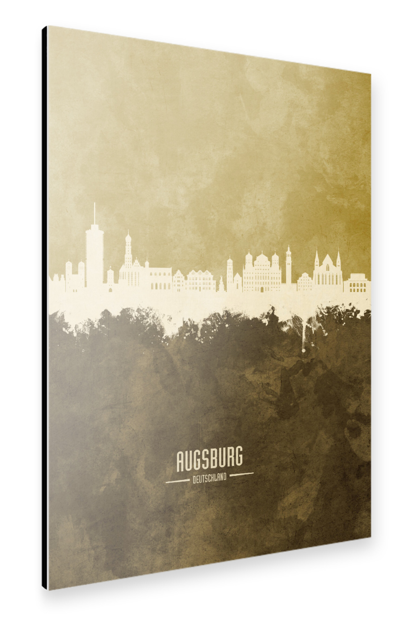 Alu-Dibond "Augsburg Germany Skyline Brown" 75x50 cm artboxONE