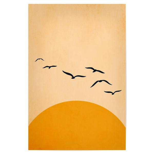 Poster "One Day We Will Fly" artboxONE - Tiere,Abstrakt - Sonne,Vögel,Birds,Sun,Abstract,Abstrakt,Natur,Nature,Tiere,Animals
