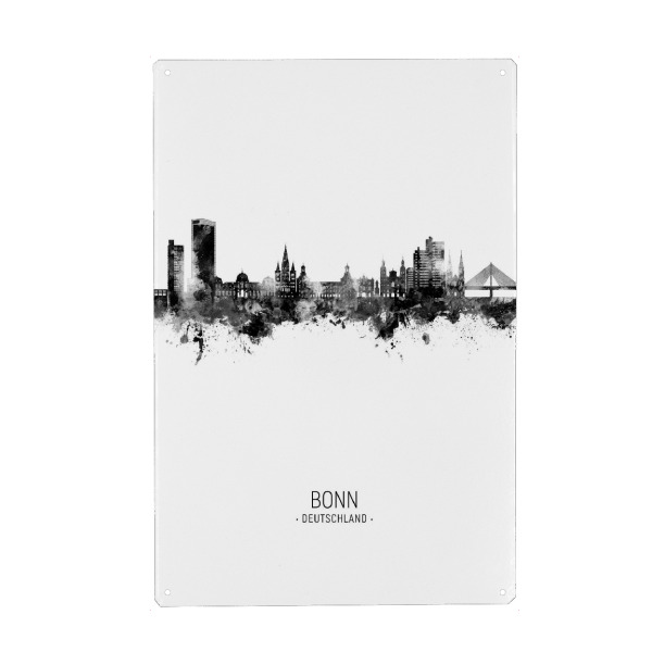 Holzbild "Bonn Germany Skyline BW" artboxONE - Städte,Schwarzweiß