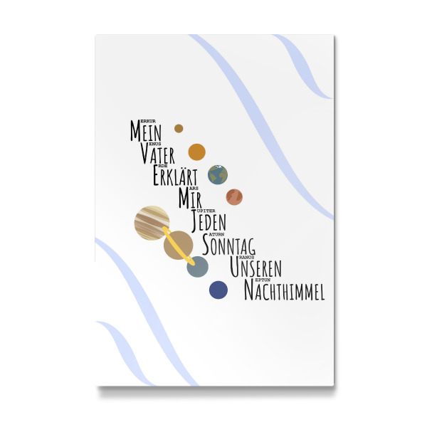 Galerie-Print "Sonnensystem Merksatz - Planeten" 30x20 cm artboxONE