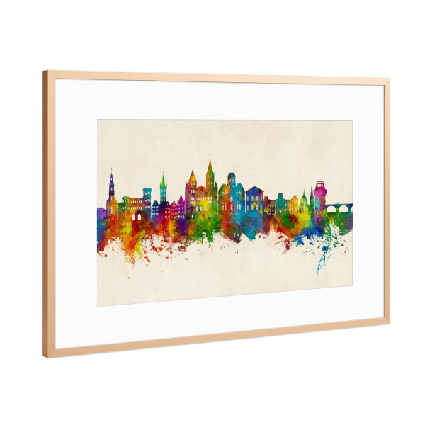 Poster mit Rahmen Kupfer "Trier Germany Skyline Urban" artboxONE - Städte