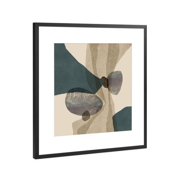 Poster mit Rahmen Schwarz (Metallic) "Zusammenstoß" artboxONE - Abstrakt,Geometrie