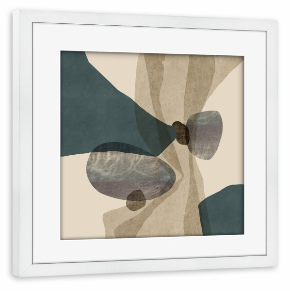 Poster mit Rahmen weiß "Zusammenstoß" artboxONE - Abstrakt,Geometrie