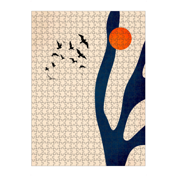 Puzzle Ravensburger "Desert Birds in Sun" artboxONE - Floral,Abstrakt - Vogel,Sonne,Kaktus,Abstract,Abstrakt,Sun,Birds,Cactus - Bild vogel