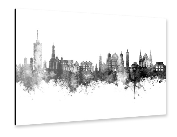 Alu-Dibond "Augsburg Germany Skyline Black" 30x20 cm artboxONE