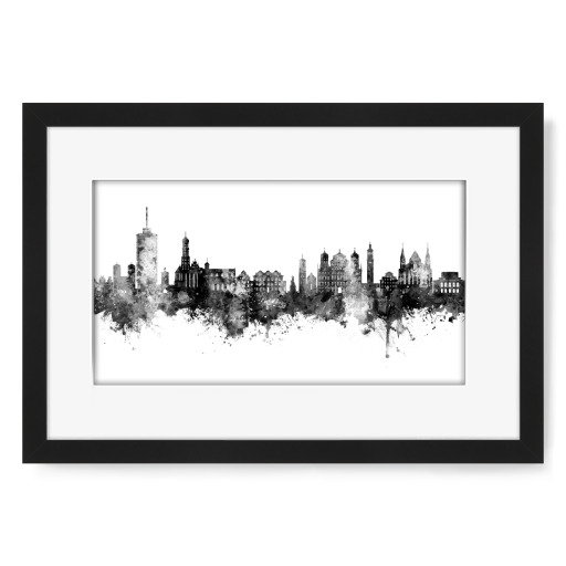 Augsburg Germany Skyline Black