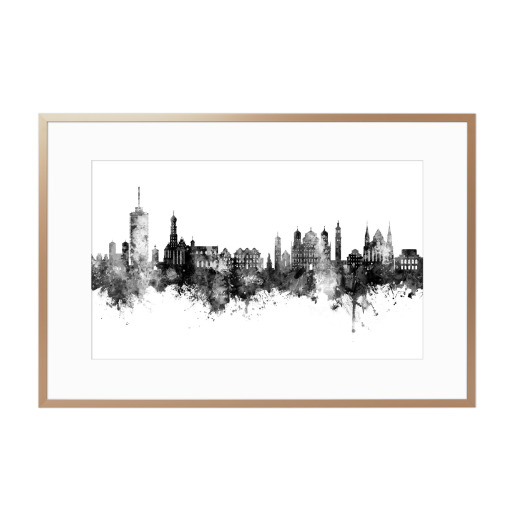 Augsburg Germany Skyline Black