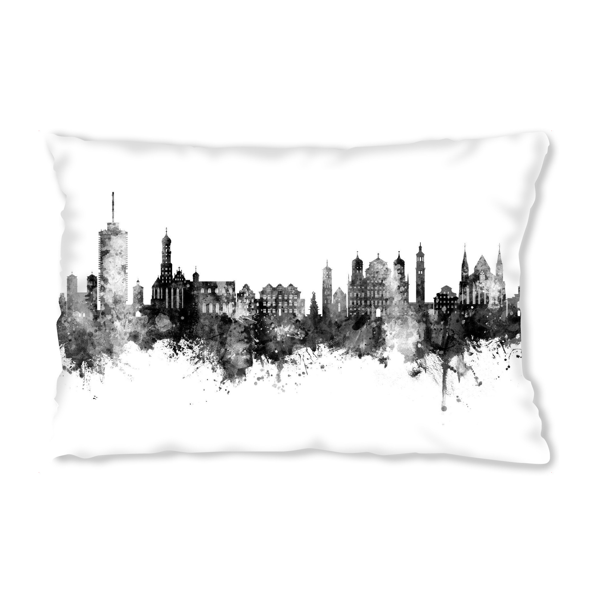 Design-Kissen "Augsburg Germany Skyline Black" artboxONE - Städte