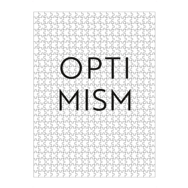 artboxONE Puzzle "OPTIMISM" artboxONE - Typografie,Schwarzweiß,Lehrersprüche