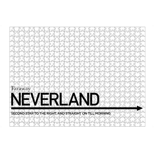 Puzzle Ravensburger "TO NEVERLAND" artboxONE - Typografie,Reise,Schwarzweiß,Reise / Länder