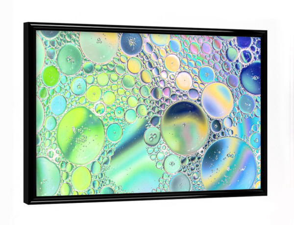 Poster mit schwarzem Rahmen "Öl in Wasser - bunt" artboxONE - Abstrakt