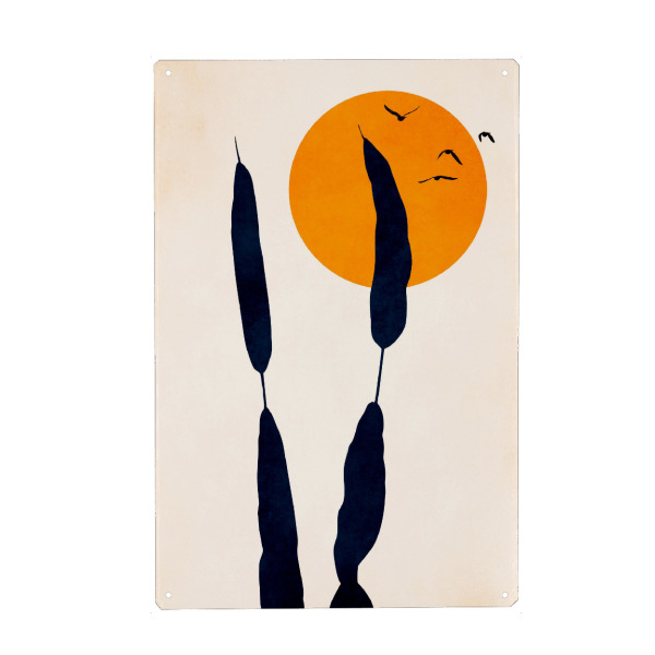 Holzbild "Night And Day And Love" artboxONE - Tiere,Abstrakt - Sonne,Sun,Abstract,Abstrakt,Vögel,Birds,Animals,Tiere