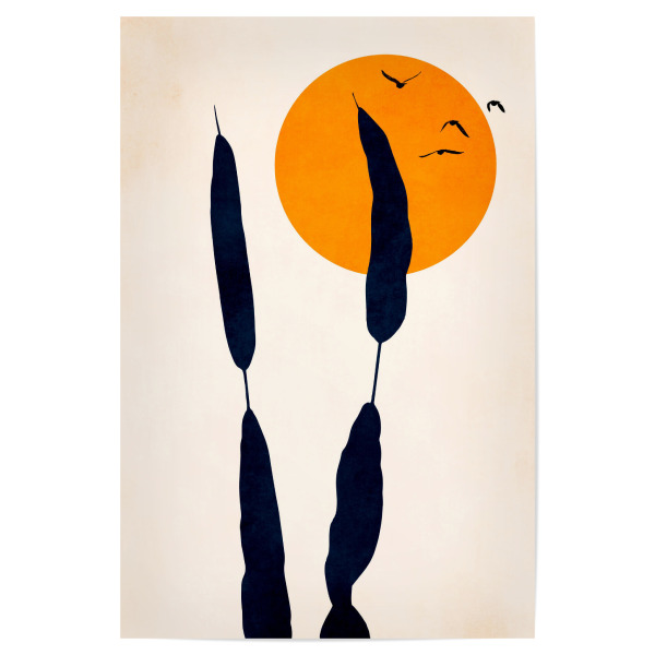 Poster 30x20 cm "Night And Day And Love" artboxONE - Tiere,Abstrakt - Sonne,Sun,Abstract,Abstrakt,Vögel,Birds,Animals,Tiere