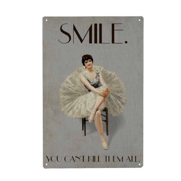 Holzbild "Keep Smiling" artboxONE - Typografie,Menschen,Fashion - Lustig,Spruch,Fashion,Mode,Menschen,Female,Frau,Woman,Girl,Smile,Lächeln