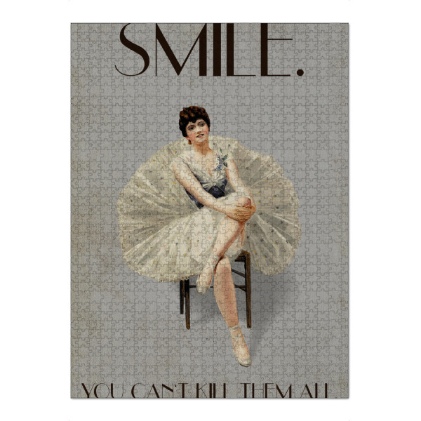 Puzzle Ravensburger "Keep Smiling" artboxONE - Typografie,Menschen,Fashion - Lustig,Spruch,Fashion,Mode,Menschen,Female,Frau,Woman,Girl,Smile,Lächeln