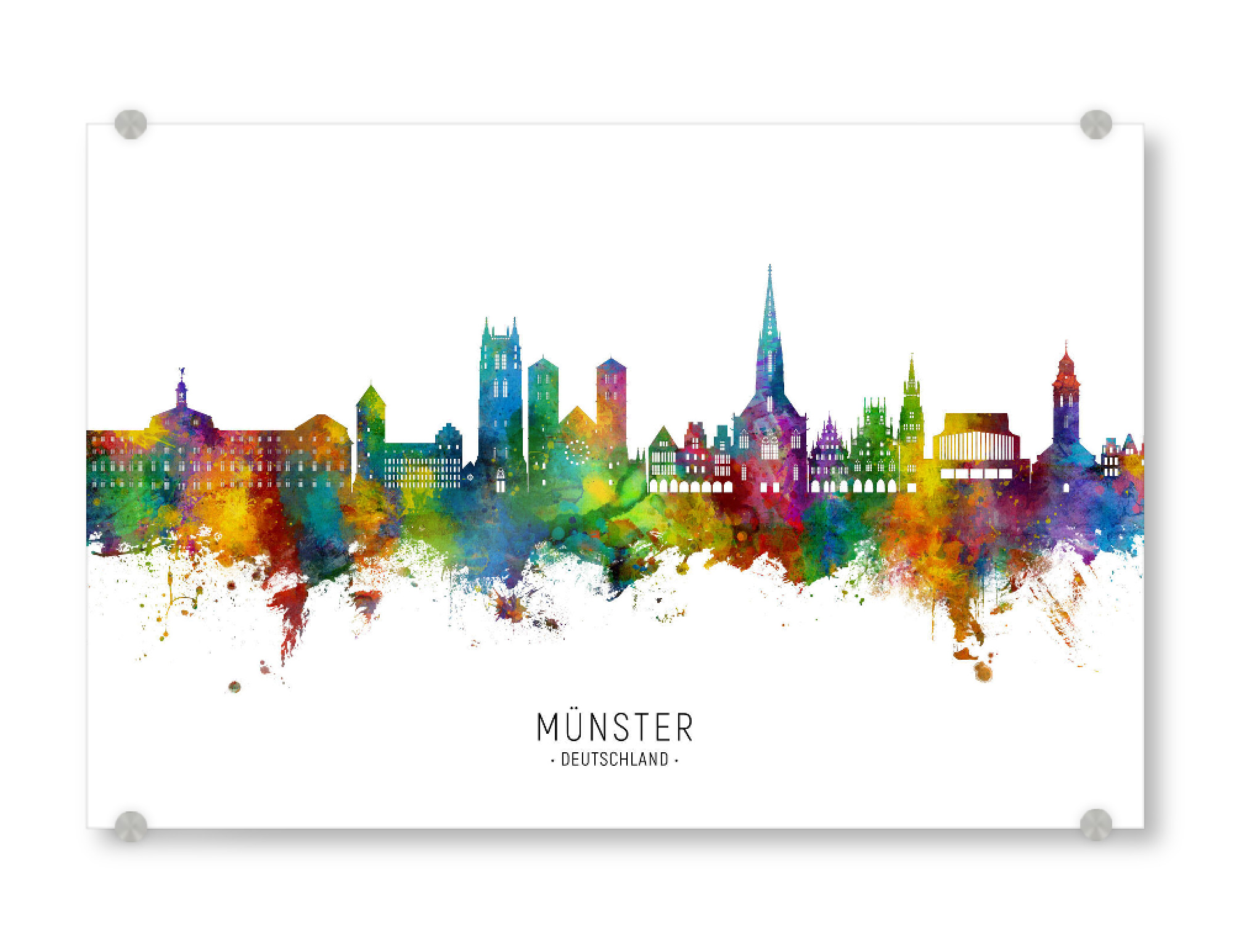 Acrylglasbild "Münster Germany Skyline txt" artboxONE - Städte