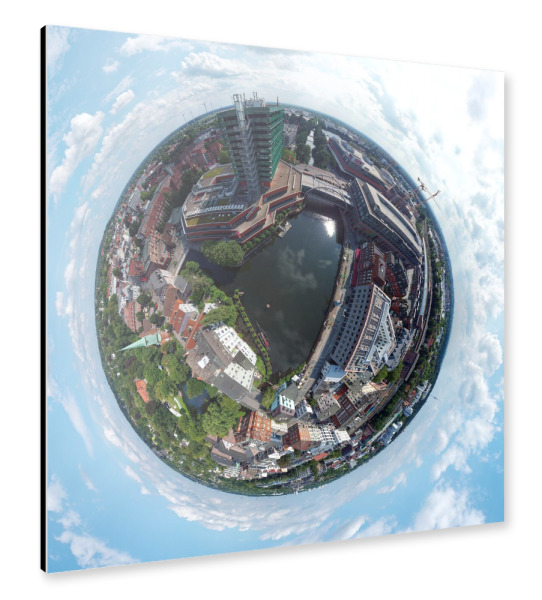 Alu-Dibond "Hamburg-Bergedorf CCB,Serrahn;high" 30x30 cm artboxONE