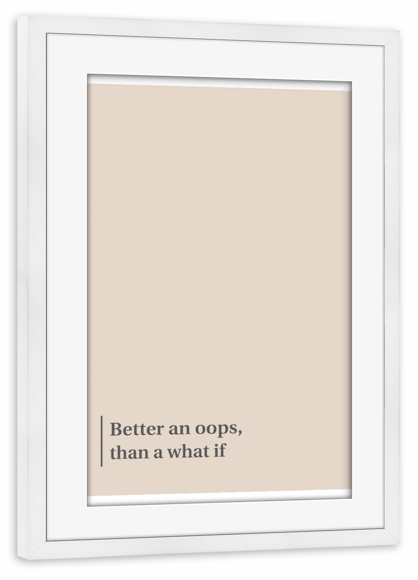Poster mit Rahmen weiß "OOOPS" artboxONE - Typografie,Schwarzweiß,Liebe,Fashion