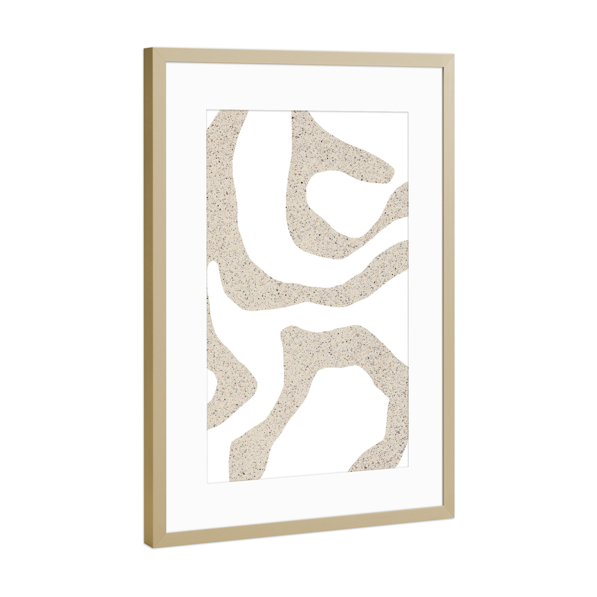 Poster mit Rahmen Gold "Bold Shapes" artboxONE - Abstrakt,Geometrie - Minimalismus,Minimalistische kunst,Abstract,Abstrakt,Formen,Shapes,Boho,Beige