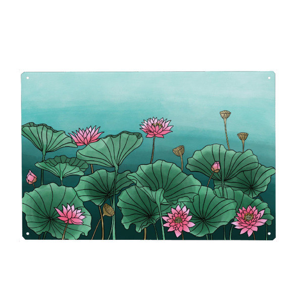 Holzbild "Lotuspflanze" artboxONE - Natur,Floral,Abstrakt