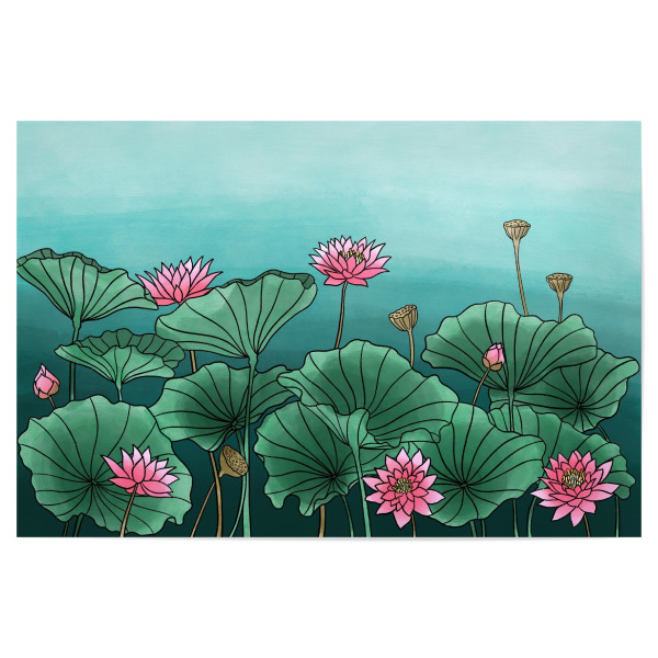 Poster "Lotuspflanze" artboxONE - Natur,Floral,Abstrakt