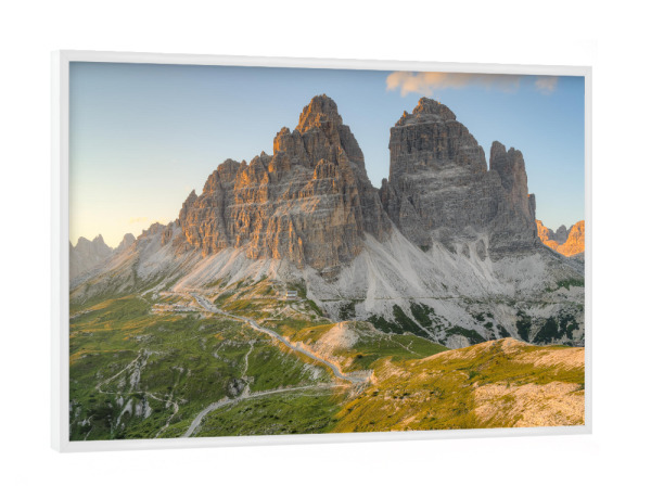 Poster mit weißem Rahmen "Drei Zinnen Südseite" artboxONE - Natur,Reise,Reise / Länder