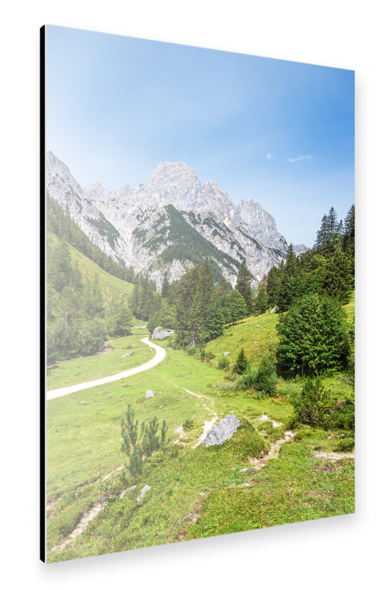 Alu-Dibond "Alm und Berggipfel" 30x20 cm artboxONE