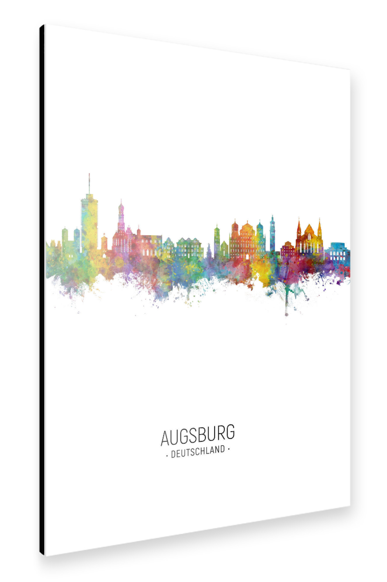 Alu-Dibond "Augsburg Germany Skyline Portrait" 30x20 cm artboxONE