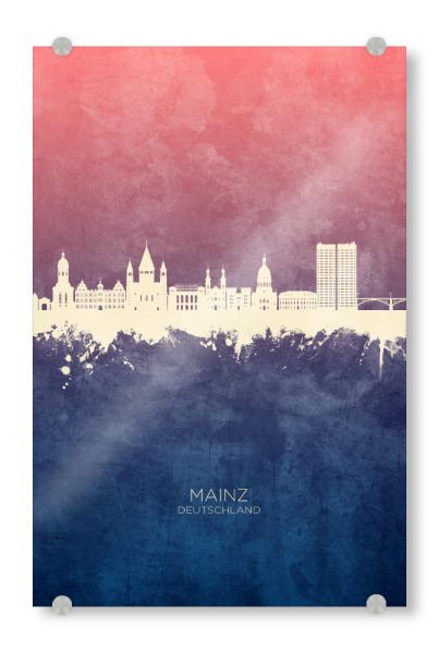 Acrylglasbild "Mainz Germany Skyline BlueRose" artboxONE - Städte