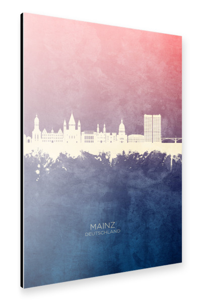 Alu-Dibond "Mainz Germany Skyline BlueRose" 30x20 cm artboxONE