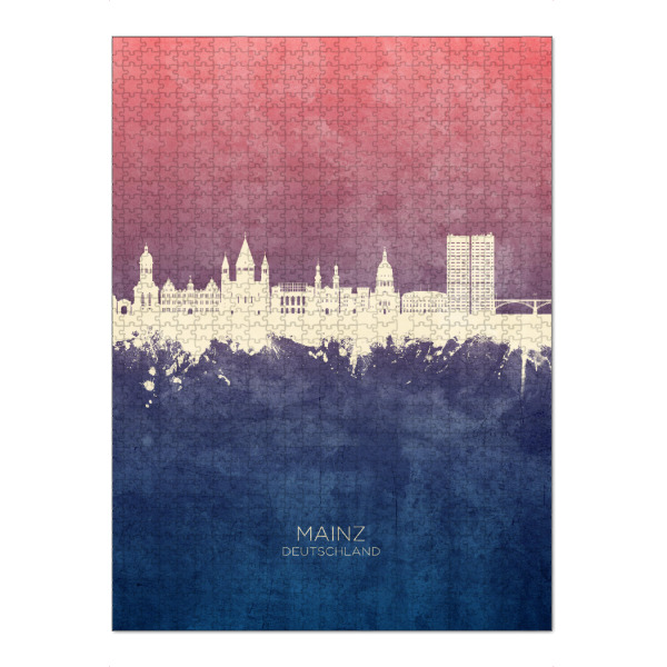 Puzzle Ravensburger "Mainz Germany Skyline BlueRose" artboxONE - Städte