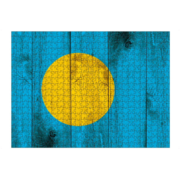 Puzzle Ravensburger "Palau Flag" artboxONE - Reise - Flagge,Fahne,Grunge,Retro,Südsee,Ozeanien,Palau,Flag - Bild flagge