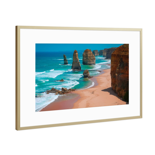 Poster mit Rahmen Gold "Twelve Apostles" artboxONE - Natur,Reise / Strand und Meer