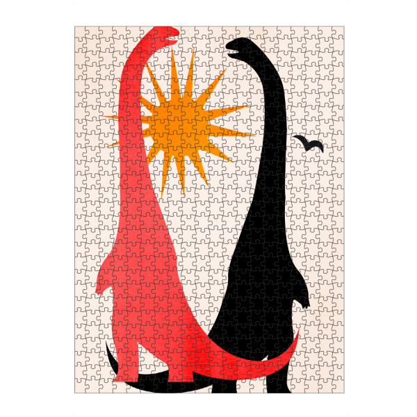 Puzzle Ravensburger "Good Old Days!" artboxONE - Für Kinder,Tiere - Kinder,Dinosaurier,Dino,Sonne,Geometric,Nursery,Sun,Animals,Tiere - Bild kinder