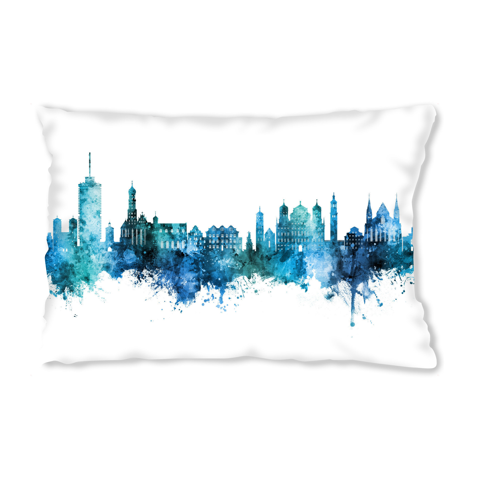 Design-Kissen "Augsburg Germany Skyline Blue" artboxONE - Städte