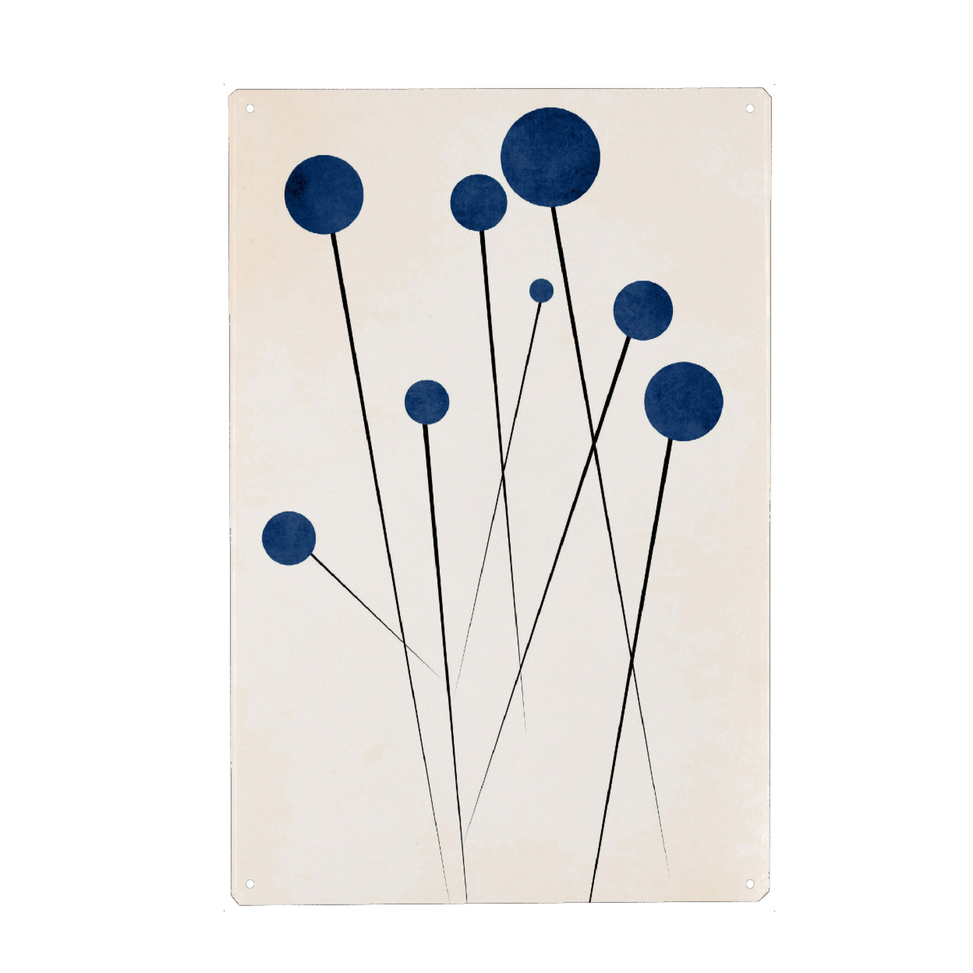 Holzbild "Blue Flowers" artboxONE - Abstrakt,Geometrie - Blumen,Blau,Plant,Pflanzen,Floral,Abstract,Abstrakt,Geometrie,Geometry