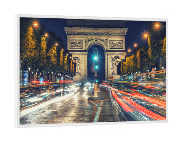 Poster mit weißem Rahmen "Champs Elysees By Night" artboxONE - Städte,Reise,Architektur,Städte / Paris,Reise / Länder