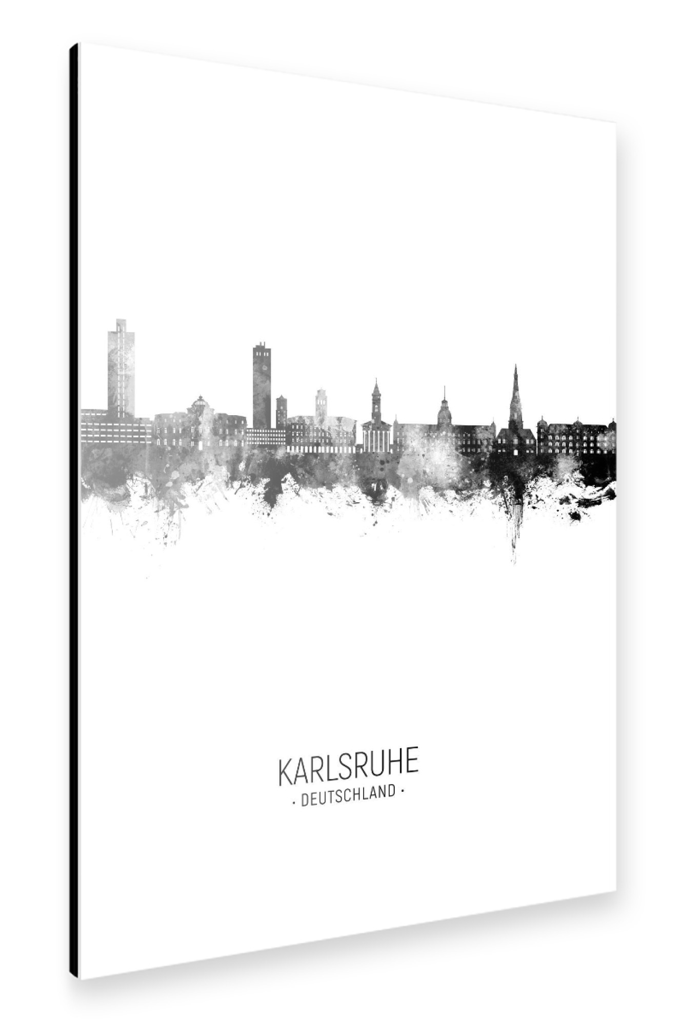 Alu-Dibond "Karlsruhe Germany Skyline BW" 30x20 cm artboxONE