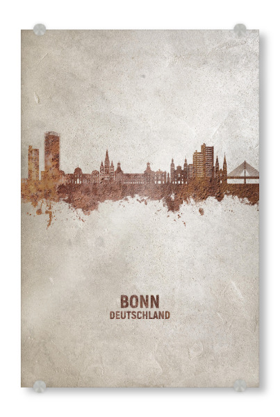 Acrylglasbild "Bonn Germany Skyline Rust" artboxONE - Städte - Bonn,Deutschland,Skyline,Cityscape,Stadtbild,Watercolor,Painting,City,Stadt,Germany