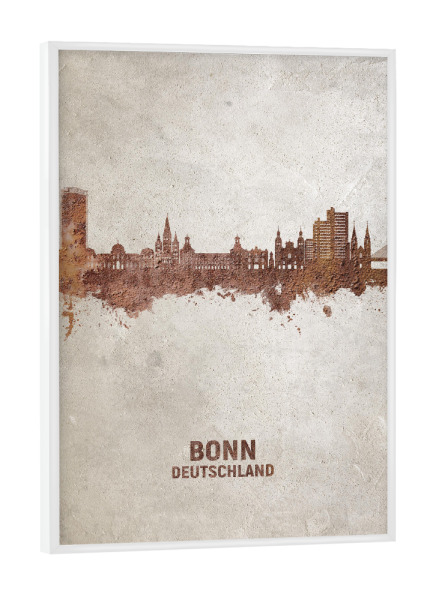 Poster mit weißem Rahmen "Bonn Germany Skyline Rust" artboxONE - Städte