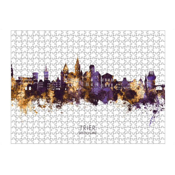 Puzzle Ravensburger "Trier Germany Skyline PurpleGold" artboxONE - Städte
