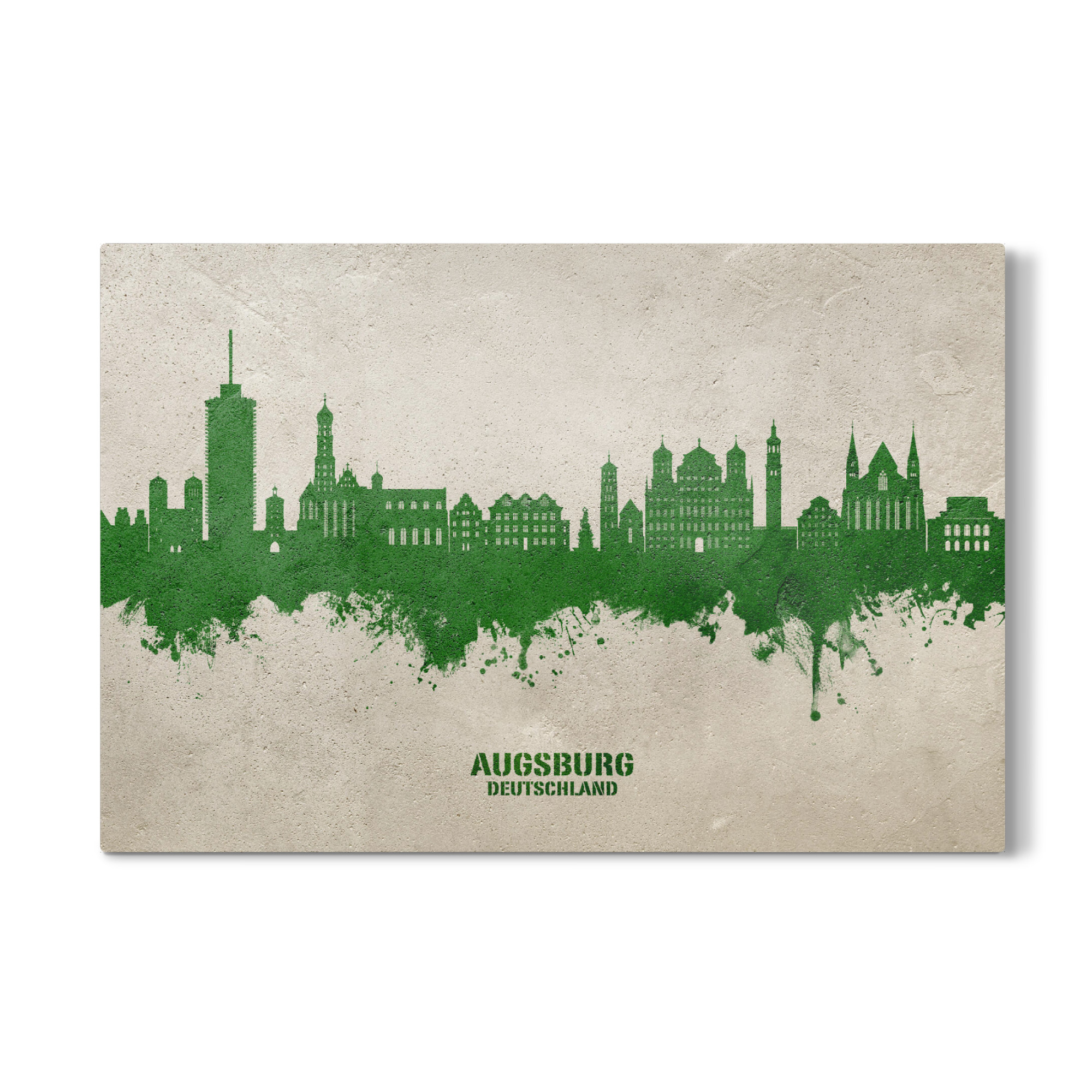 Galerie-Print "Augsburg Skyline PaintGreen" 30x20 cm artboxONE