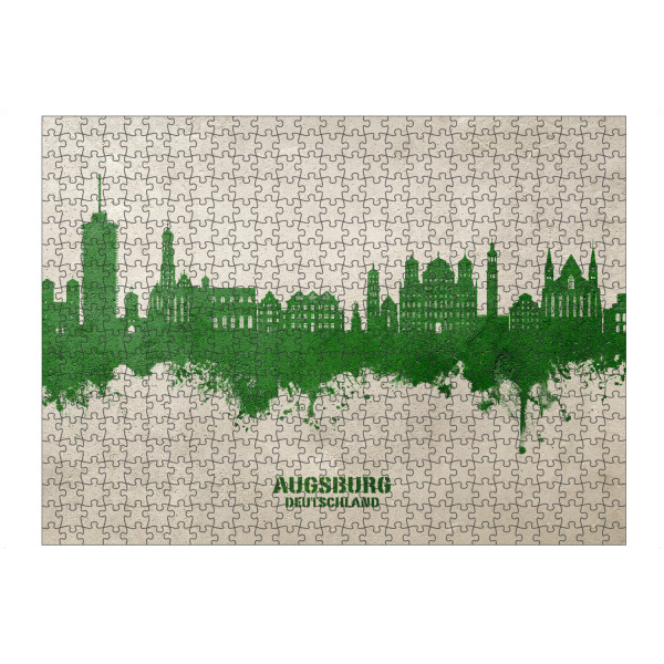 Puzzle Ravensburger "Augsburg Skyline PaintGreen" artboxONE - Städte