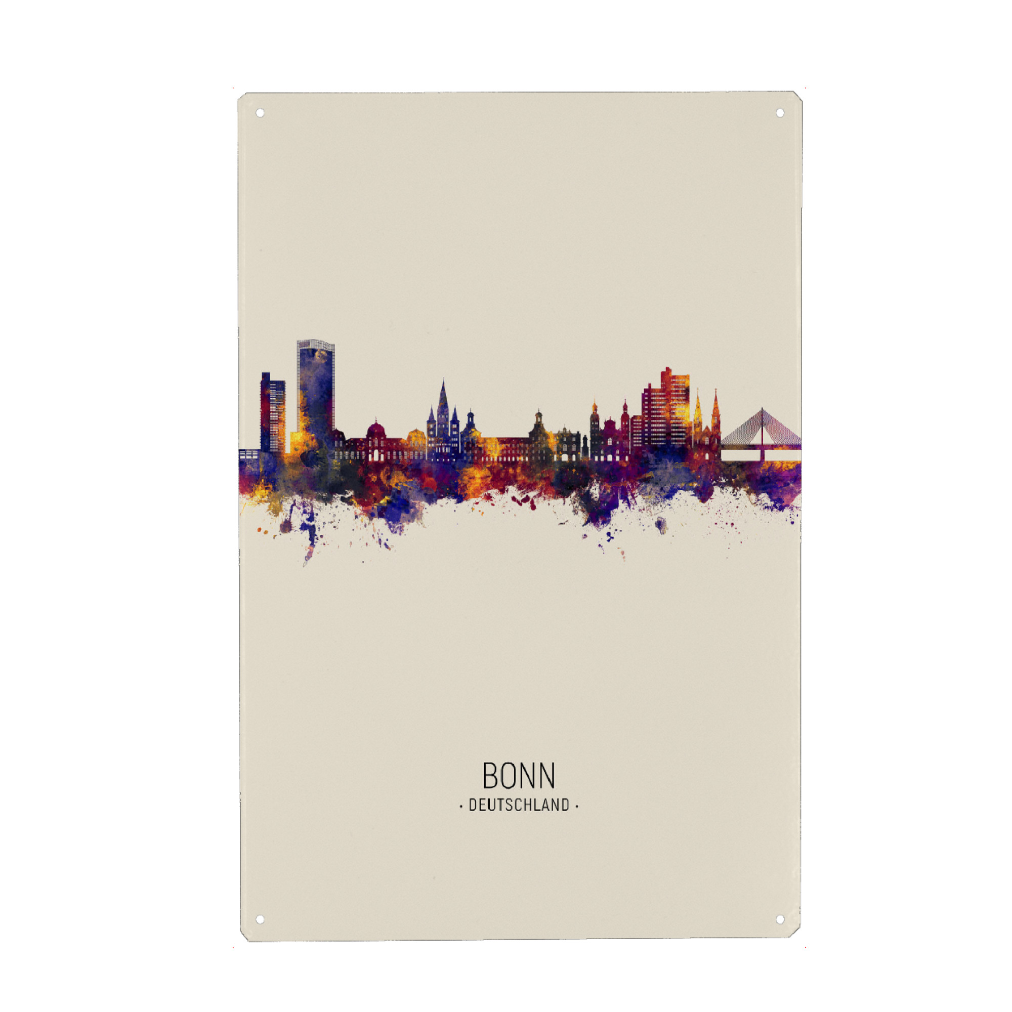 Holzbild "Bonn Germany Skyline Beige" artboxONE - Städte