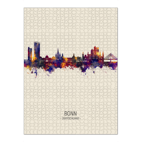 Puzzle Ravensburger "Bonn Germany Skyline Beige" artboxONE - Städte